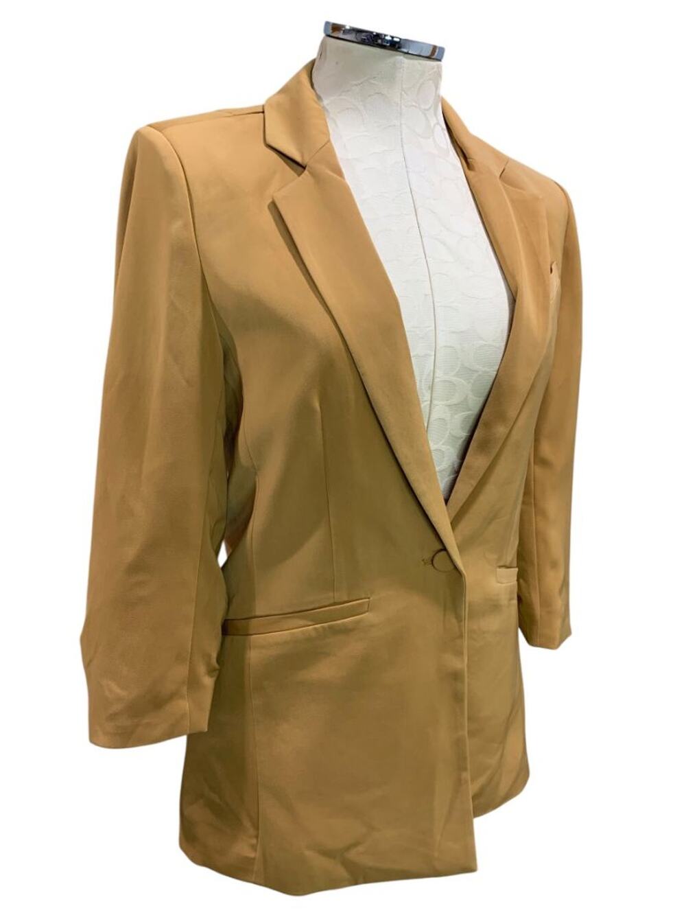 Size XS Z Supply Womens Blazer Lined Ruched Sleeve Sport Coat Brown